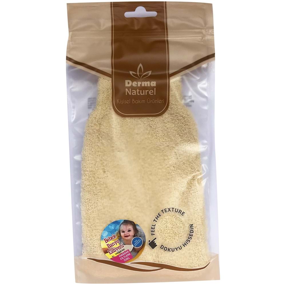 Derma Naturel Bebek Banyo Eldiveni Hassas Ciltlere Özel (15*24CM) MS-01 (3 Lü Set)