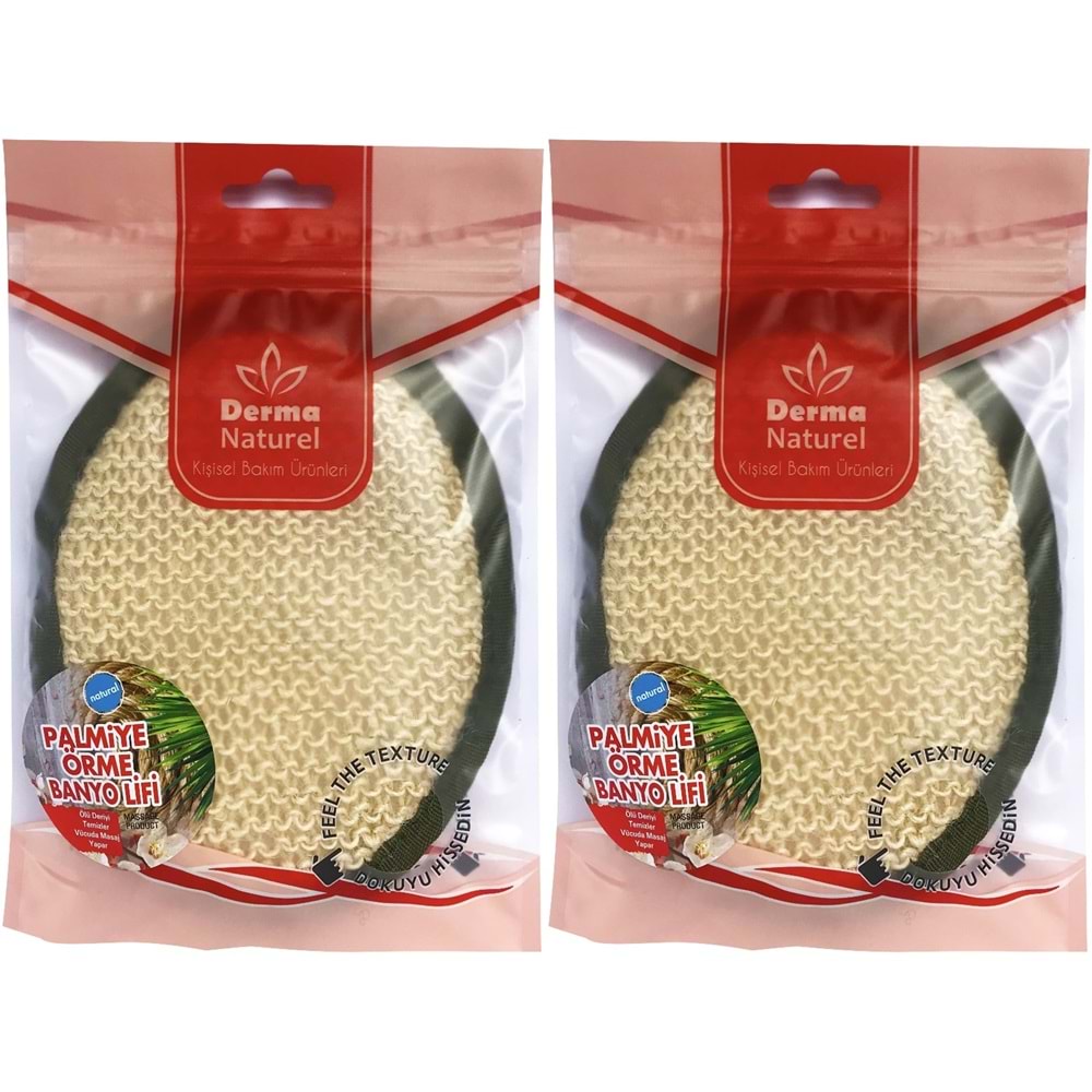 Derma Naturel Örme Banyo Yüz Lifi (15*24CM) MS-02 (2 Li Set)