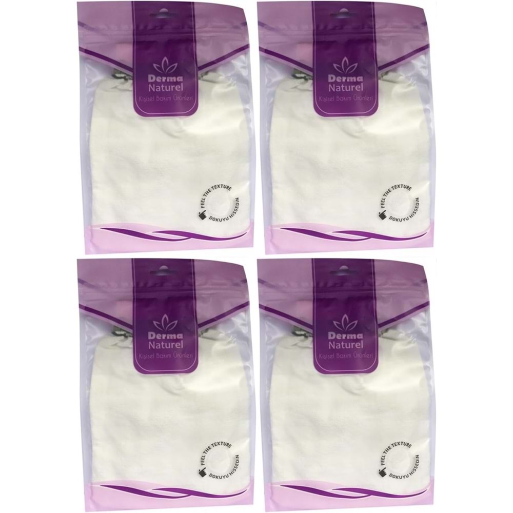 Derma Naturel Krep Lastikli Kese MS-20 (4 Lü Set)