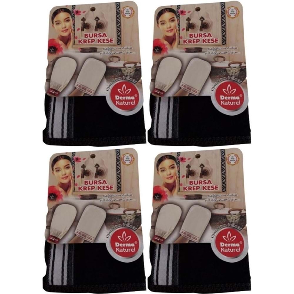 Derma Naturel Krep Kese - Siyah MS-28 (4 Lü Set)