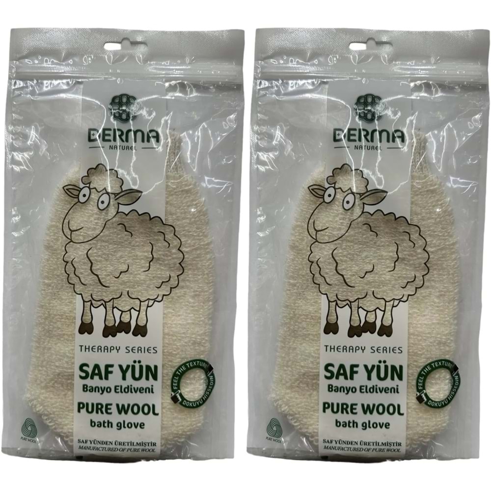Derma Naturel Therapy Saf Yün Banyo Eldiveni T-485 (2 Li Set)