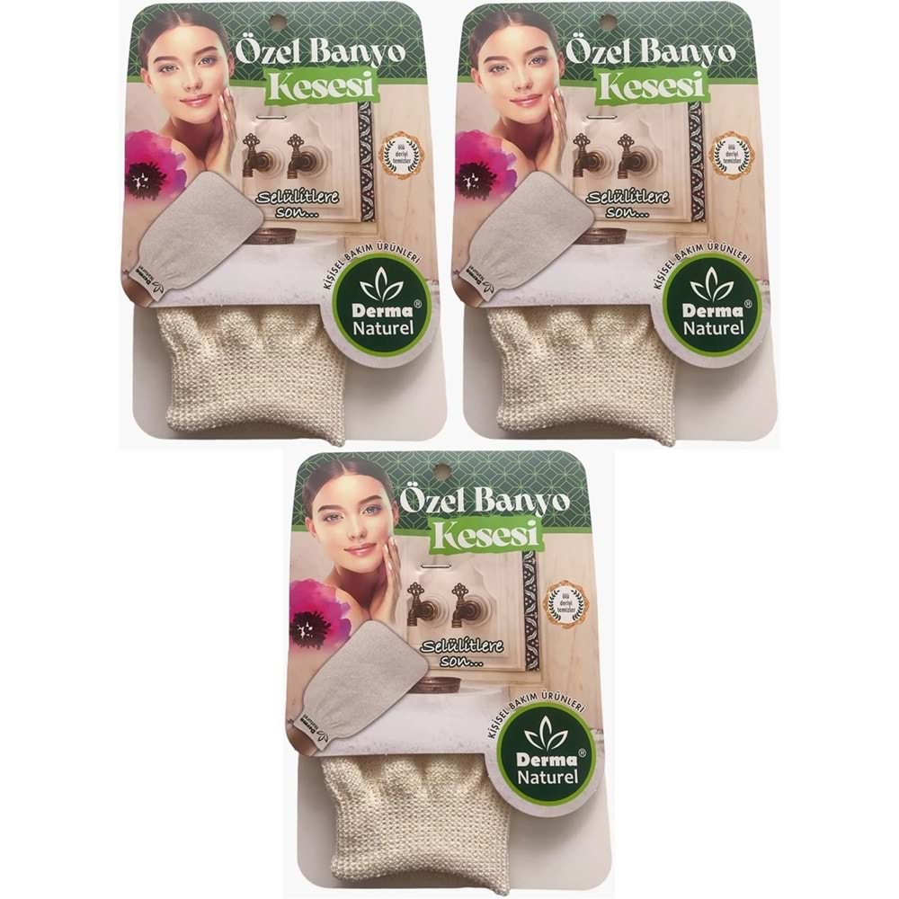 Derma Naturel Özel Banyo Kesesi MS-07 (3 Lü Set)
