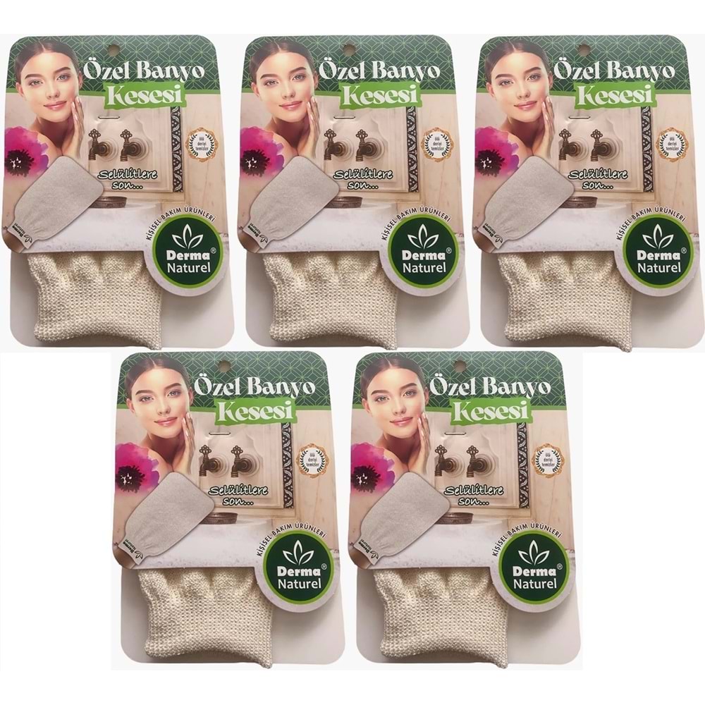 Derma Naturel Özel Banyo Kesesi MS-07 (5 Li Set)