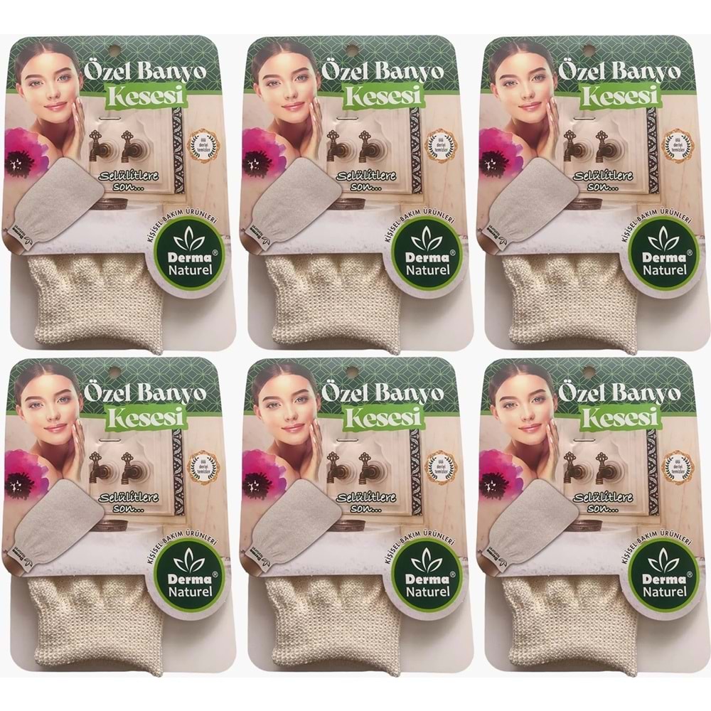 Derma Naturel Özel Banyo Kesesi MS-07 (6 Lı Set)