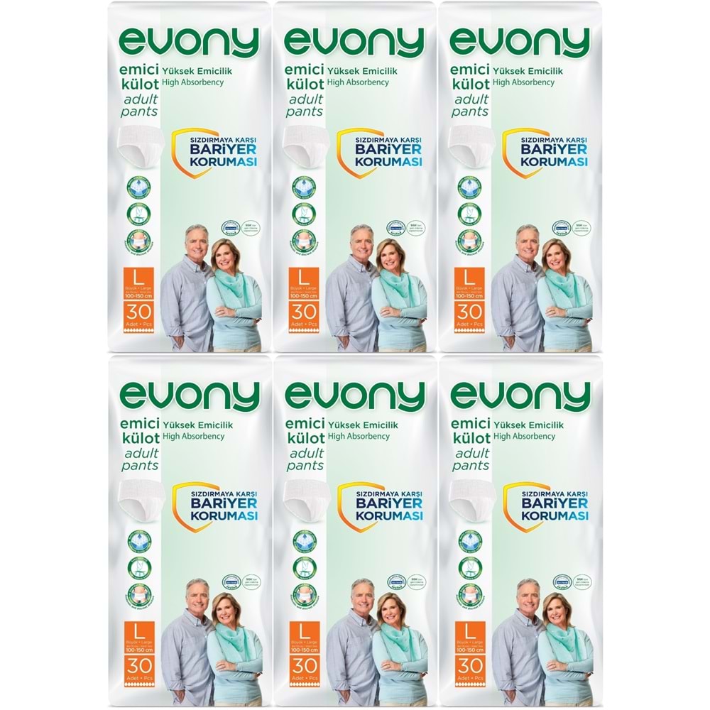 Evony Yetişkin Bezi Emici Külot L - Büyük - Large 180 Adet