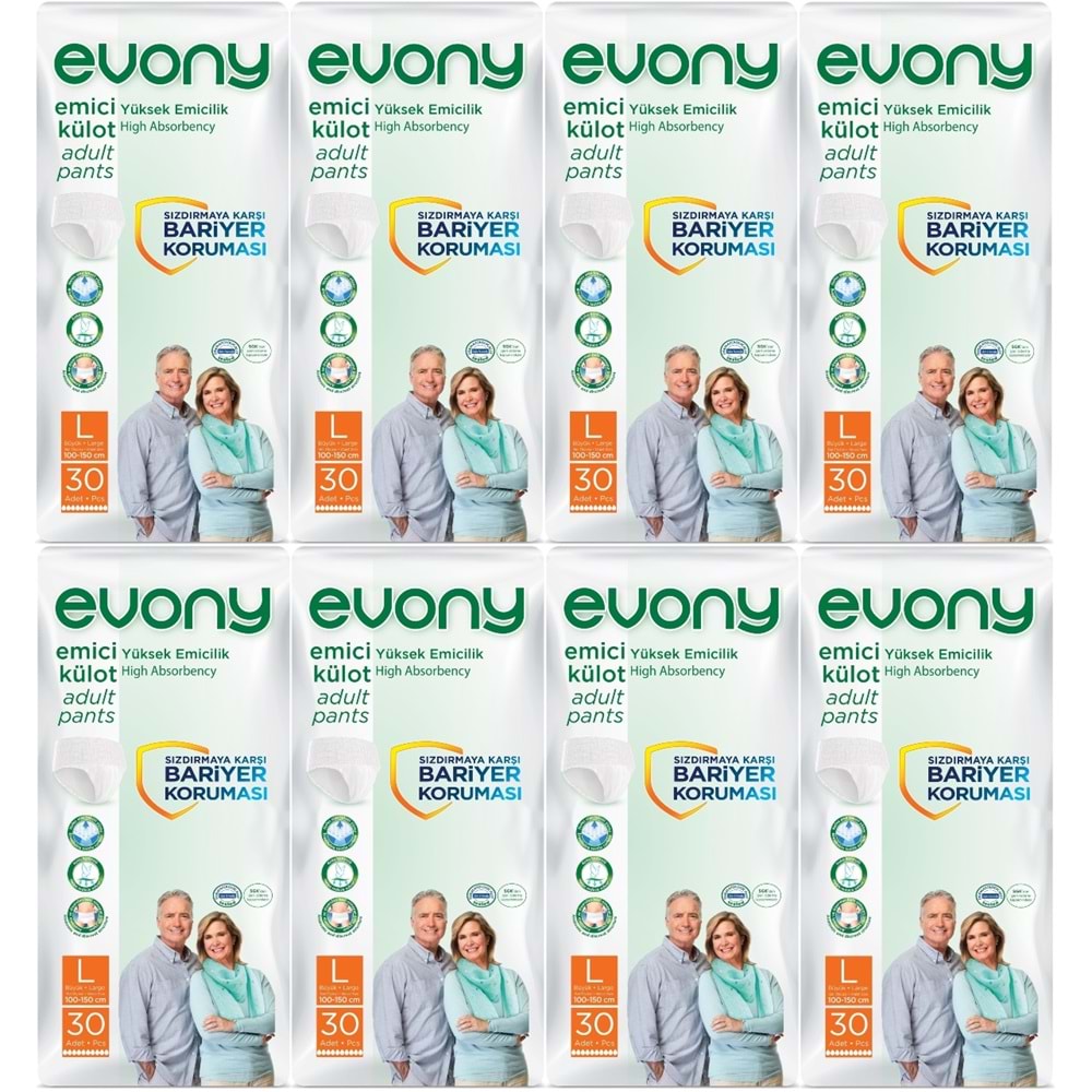 Evony Yetişkin Bezi Emici Külot L - Büyük - Large 240 Adet (8PK*30)