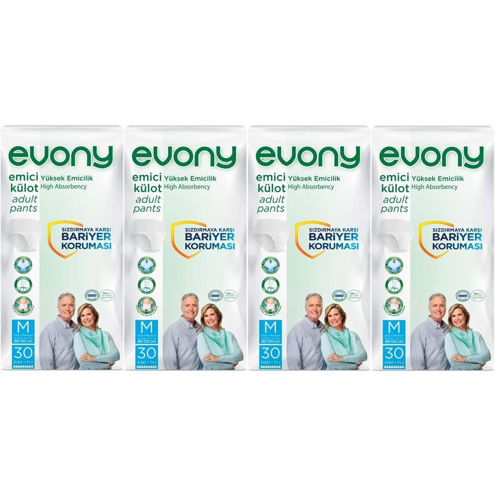 Evony Yetişkin Bezi Emici Külot M - Orta - Medium 120 Adet (4PK*30)