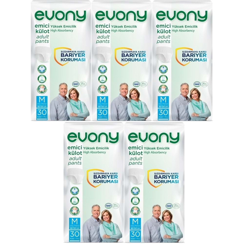 Evony Yetişkin Bezi Emici Külot M - Orta - Medium 150 Adet (5PK*30)