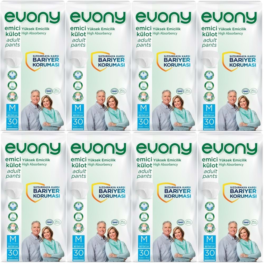 Evony Yetişkin Bezi Emici Külot M - Orta - Medium 240 Adet (8PK*30)