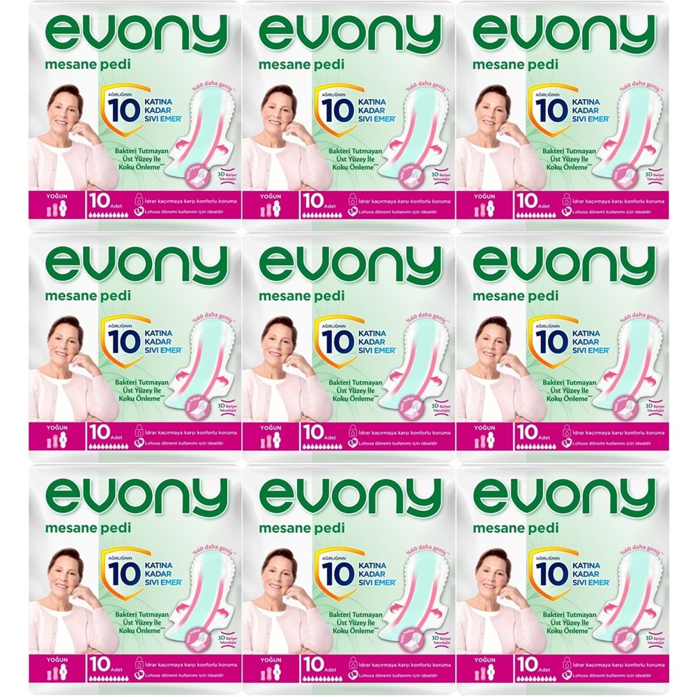 Evony Günlük Mesane Pedi Yoğun 90 Adet (9PK*10)
