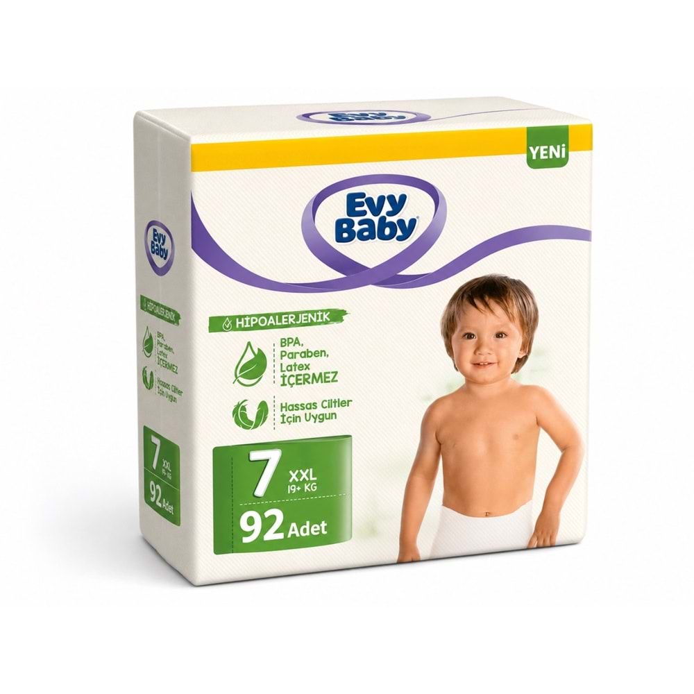 Evy Baby Bebek Bezi 7 Beden 19+ KG XXLarge 92 Adet Ekonomik Süper Fırsat Pk
