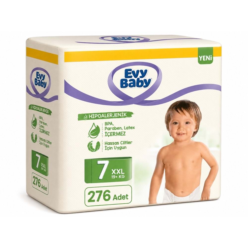 Evy Baby Bebek Bezi 7 Beden 19+ KG XXLarge 276 Adet Ekstra Süper Fırsat Pk