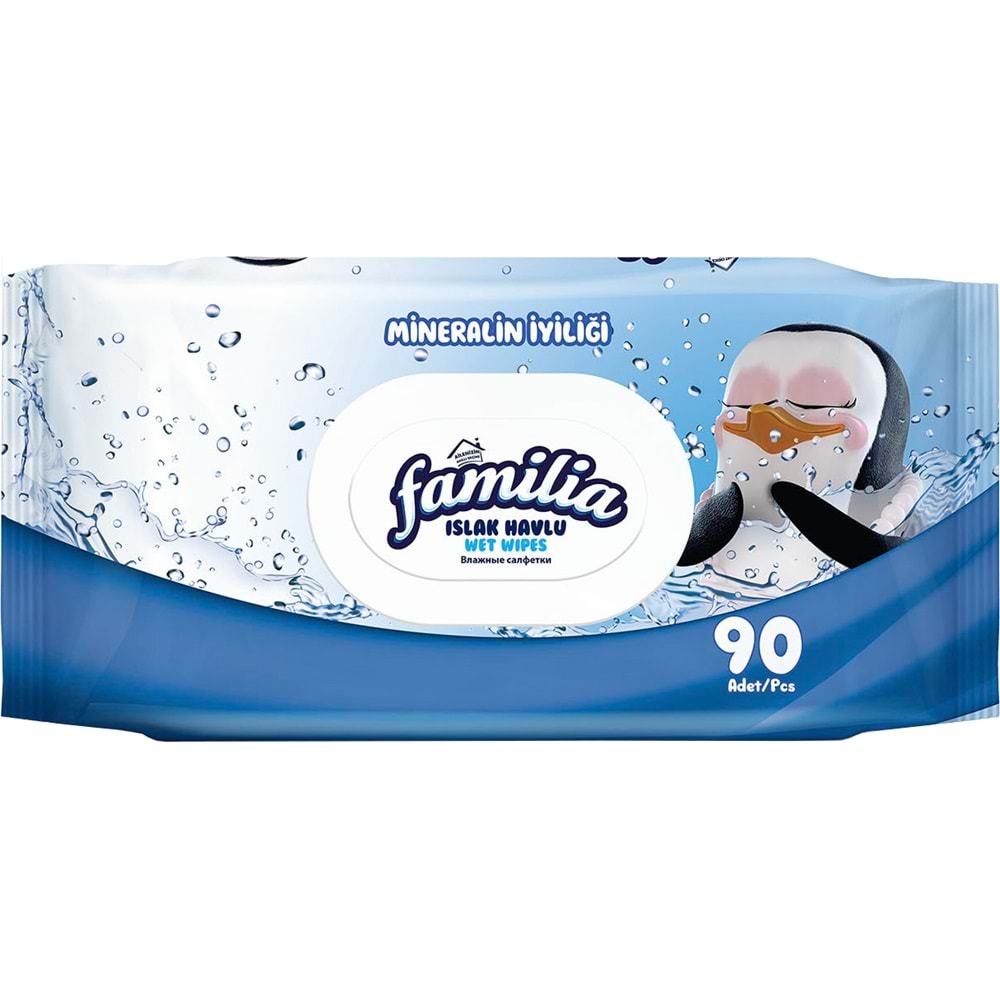 Familia Islak Havlu Mendil Mineralin İyiliği 90 Yaprak Plastik Kapaklı 36 Lı Set 3240 Yaprak