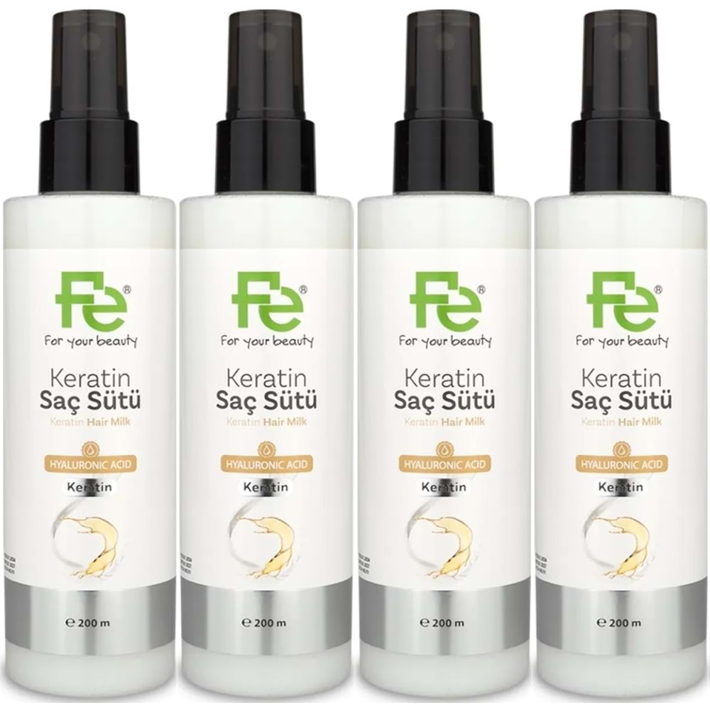 Fe Keratin Saç Sütü 200ML (4 Lü Set)