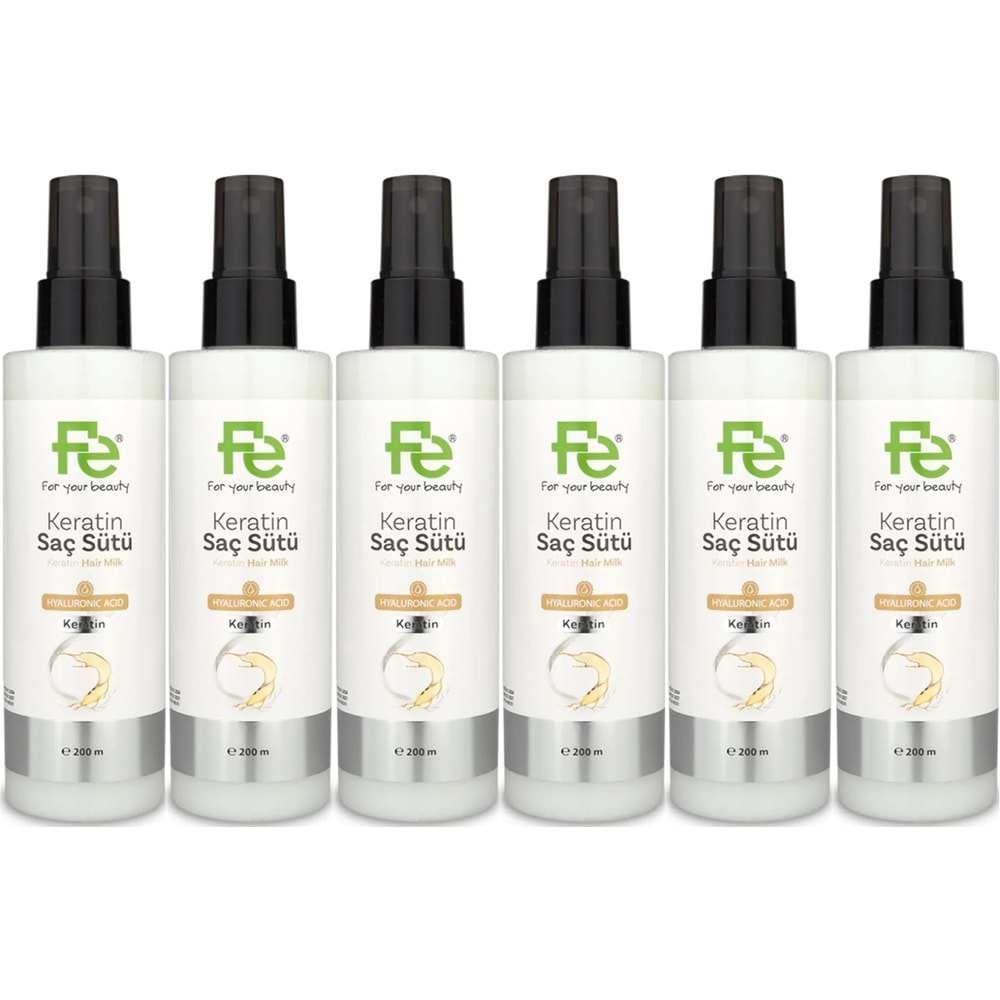 Fe Keratin Saç Sütü 200ML (6 Lı Set)