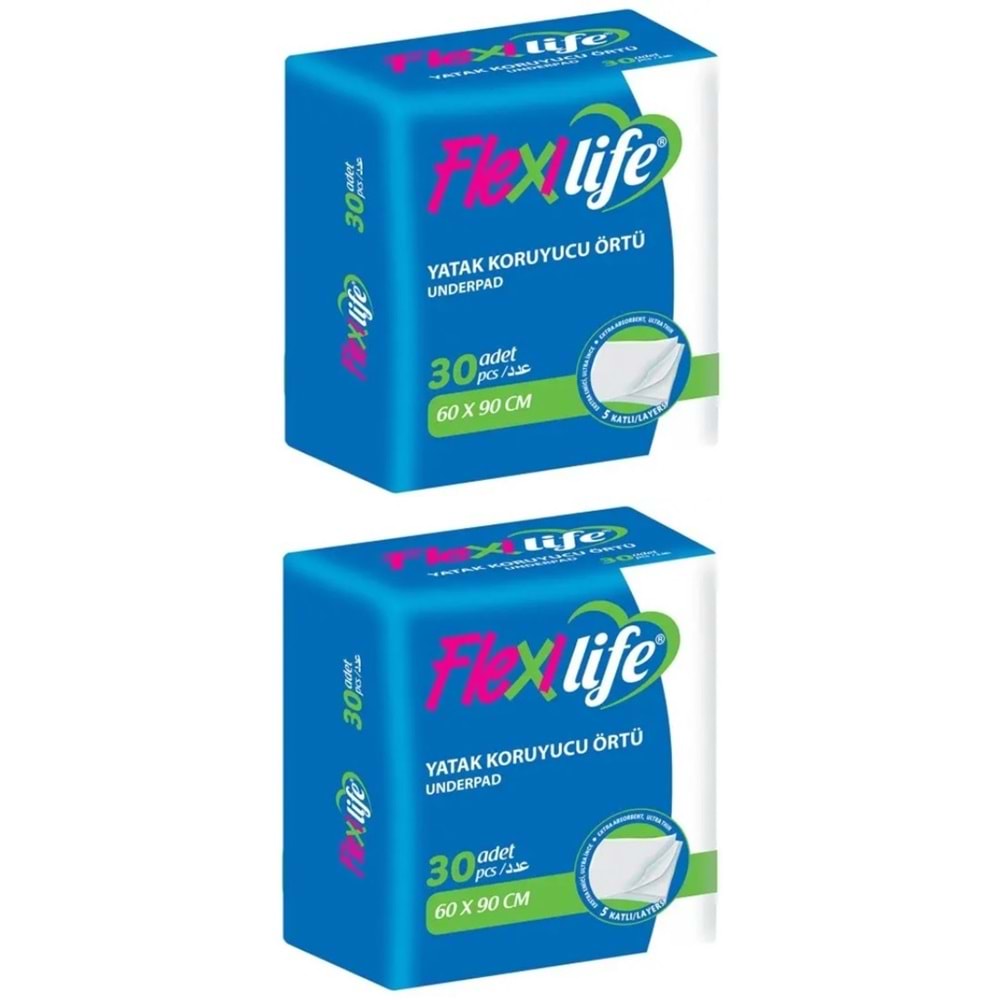 Flexi Life Yetişkin Alt Açma Yatak Koruyucu Örtü 60*90CM Klasik 60 Adet (2PK*30)