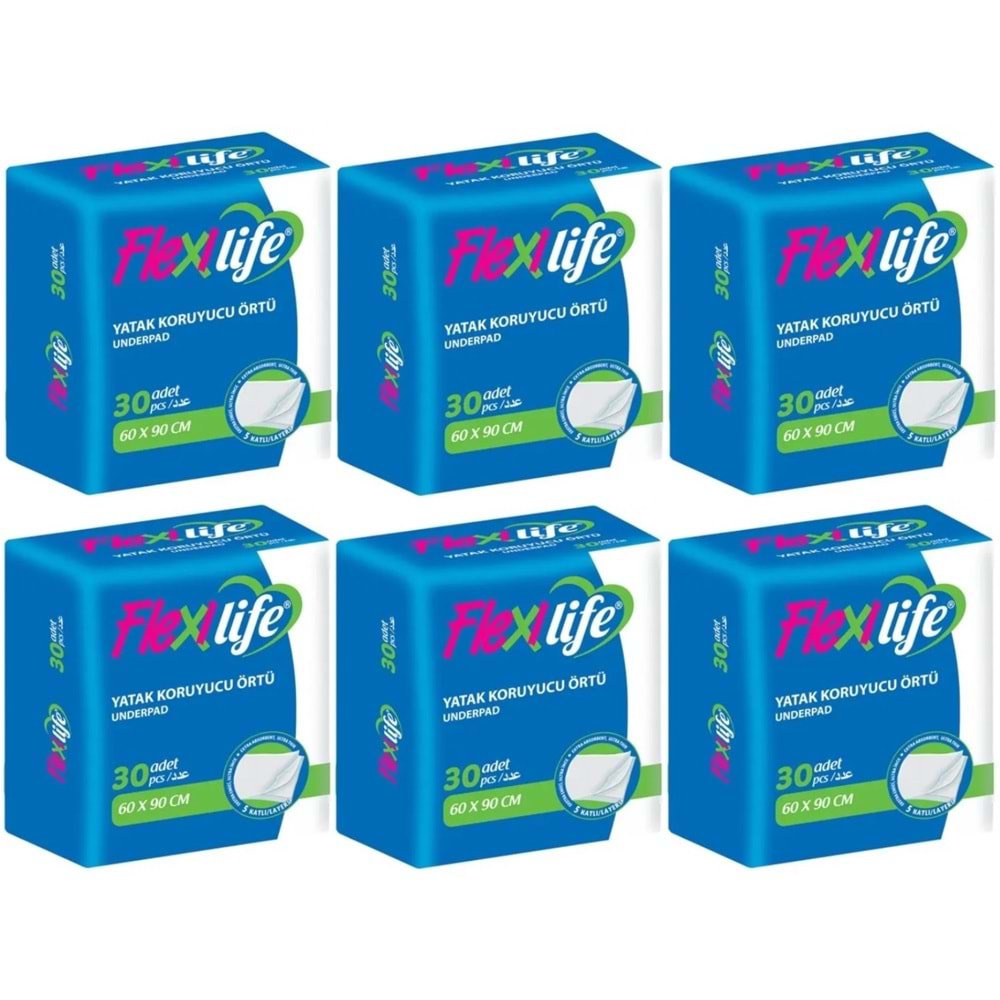 Flexi Life Yetişkin Alt Açma Yatak Koruyucu Örtü 60*90CM Klasik 180 Adet (6PK*30)