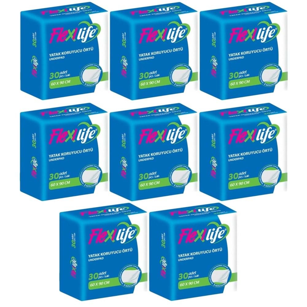 Flexi Life Yetişkin Alt Açma Yatak Koruyucu Örtü 60*90CM Klasik 240 Adet (8PK*30)