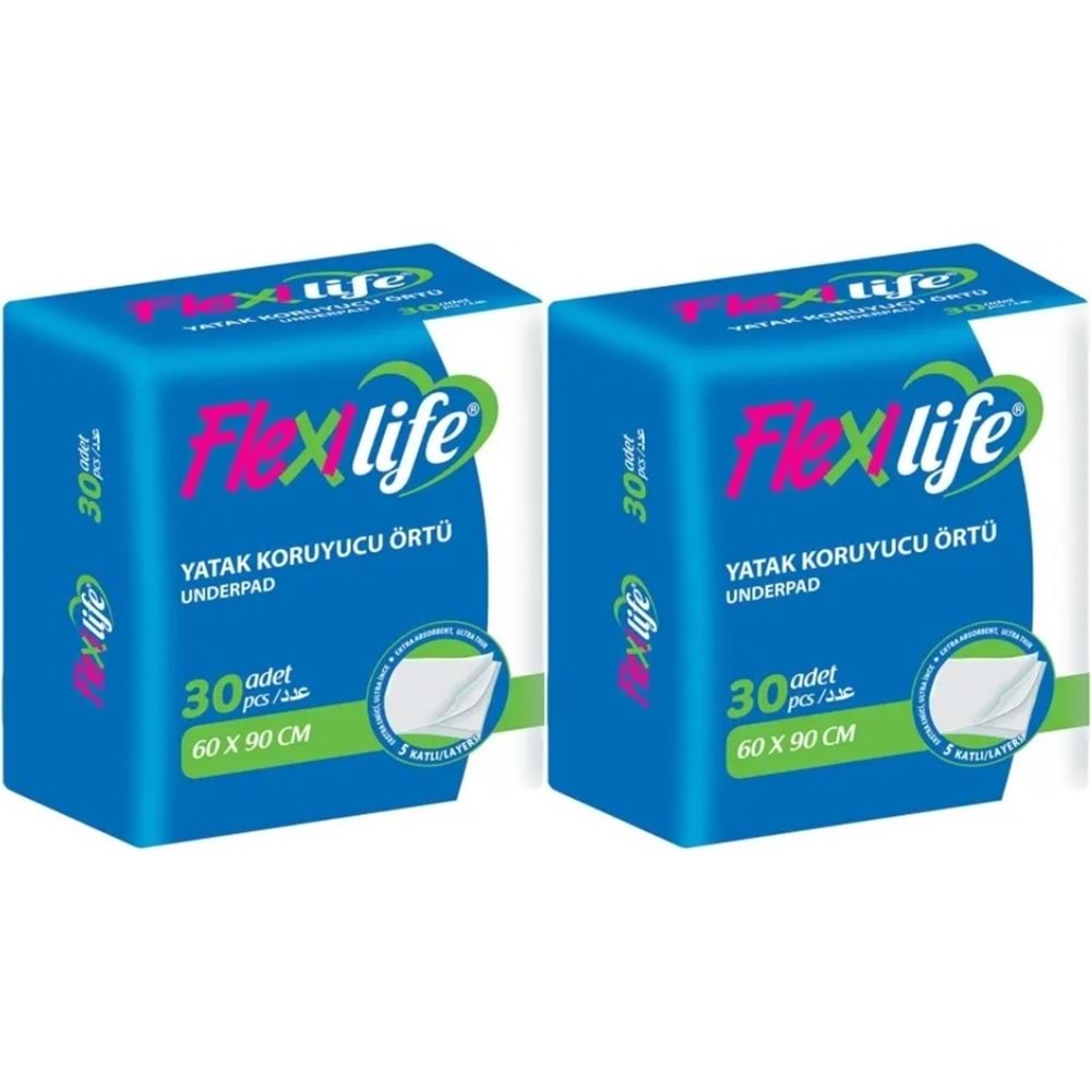 Flexi Life Kedi - Köpek - Evcil Hayvan Çiş Tuvalet Eğitim Pedi 60*90CM 60 Adet (2PK*30)