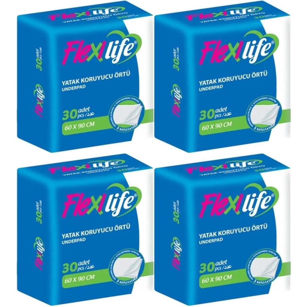 Flexi Life Kedi - Köpek - Evcil Hayvan Çiş Tuvalet Eğitim Pedi 60*90CM 120 Adet (4PK*30)
