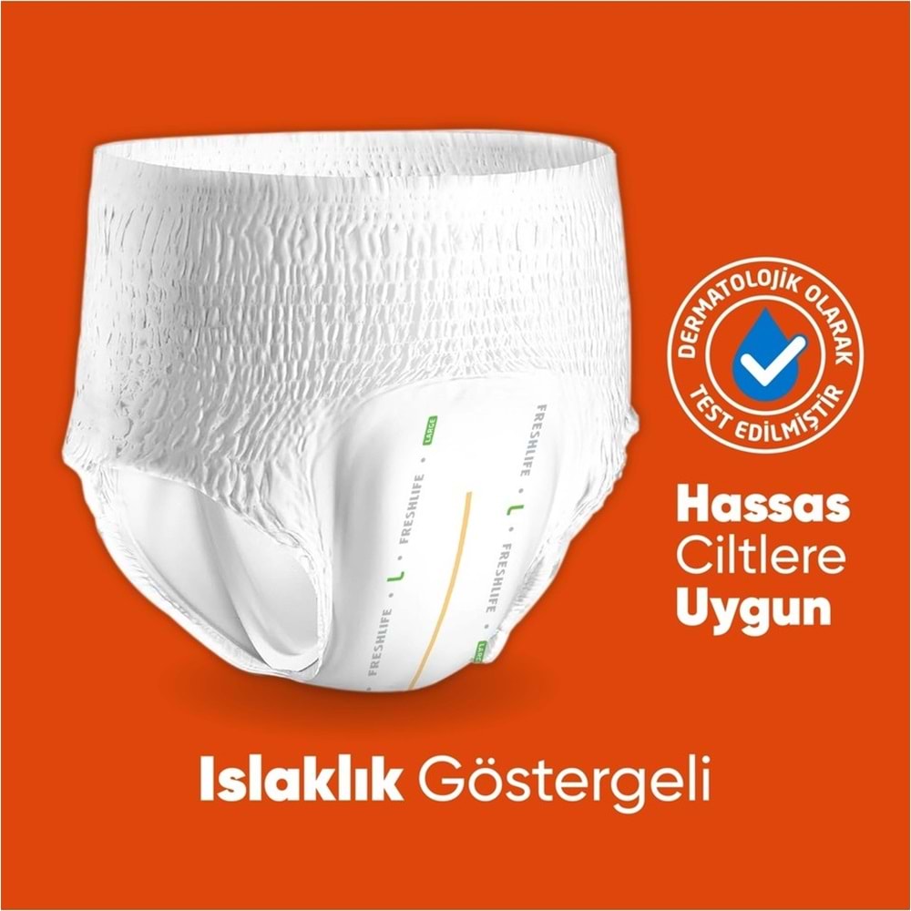 FreshLife Emici Külot Yetişkin Bezi XL Ekstra Büyük 120 Adet (4PK*30)