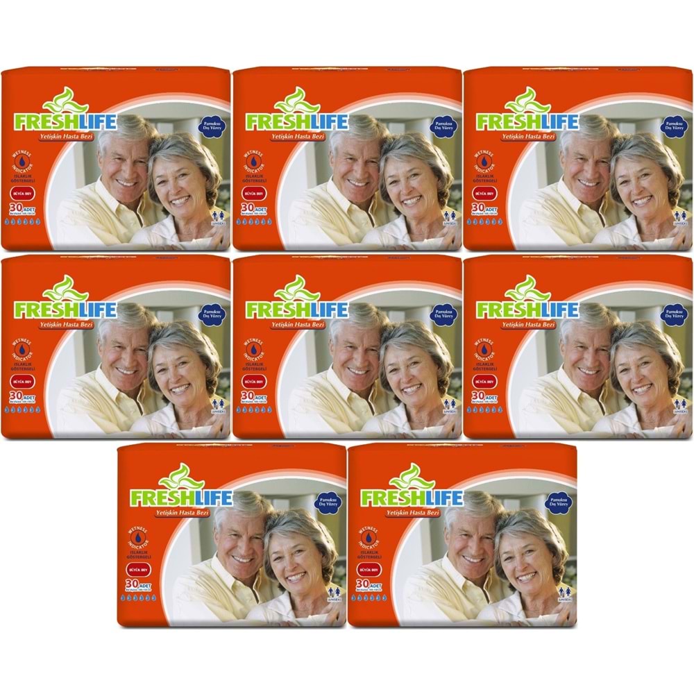 FreshLife Yetişkin Bezi Bel Bantlı L - Large - Büyük 240 Adet (8PK*30)