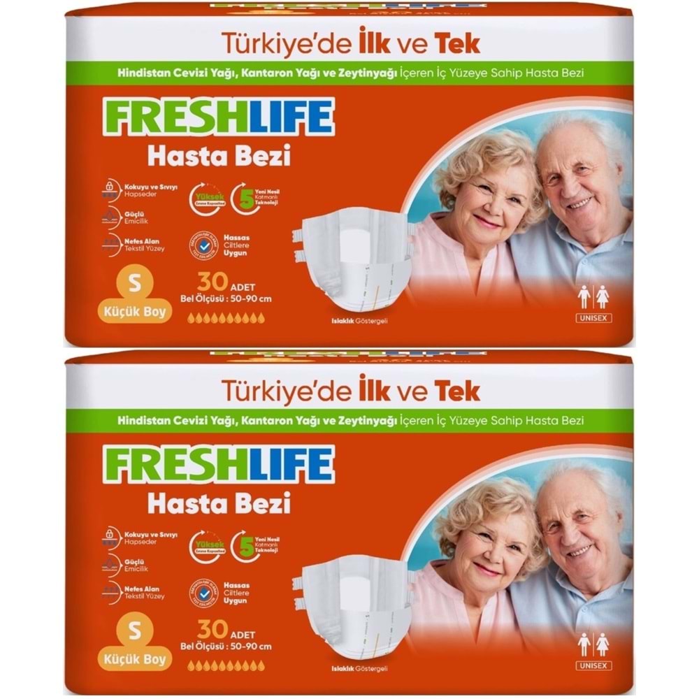 FreshLife Yetişkin Bezi Bel Bantlı S - Küçük - Small 60 Adet (2PK*30)