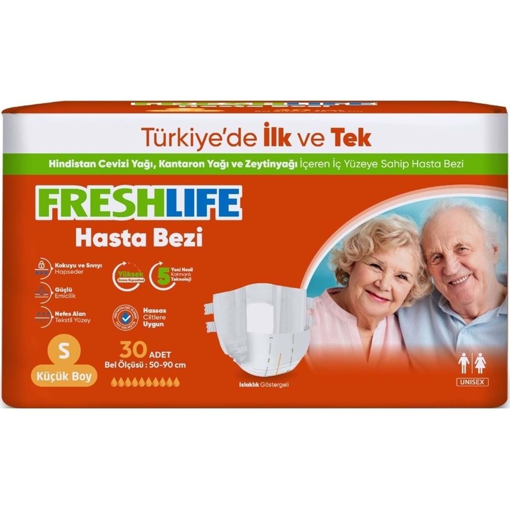 FreshLife Yetişkin Bezi Bel Bantlı S - Küçük - Small 240 Adet (8PK*30)