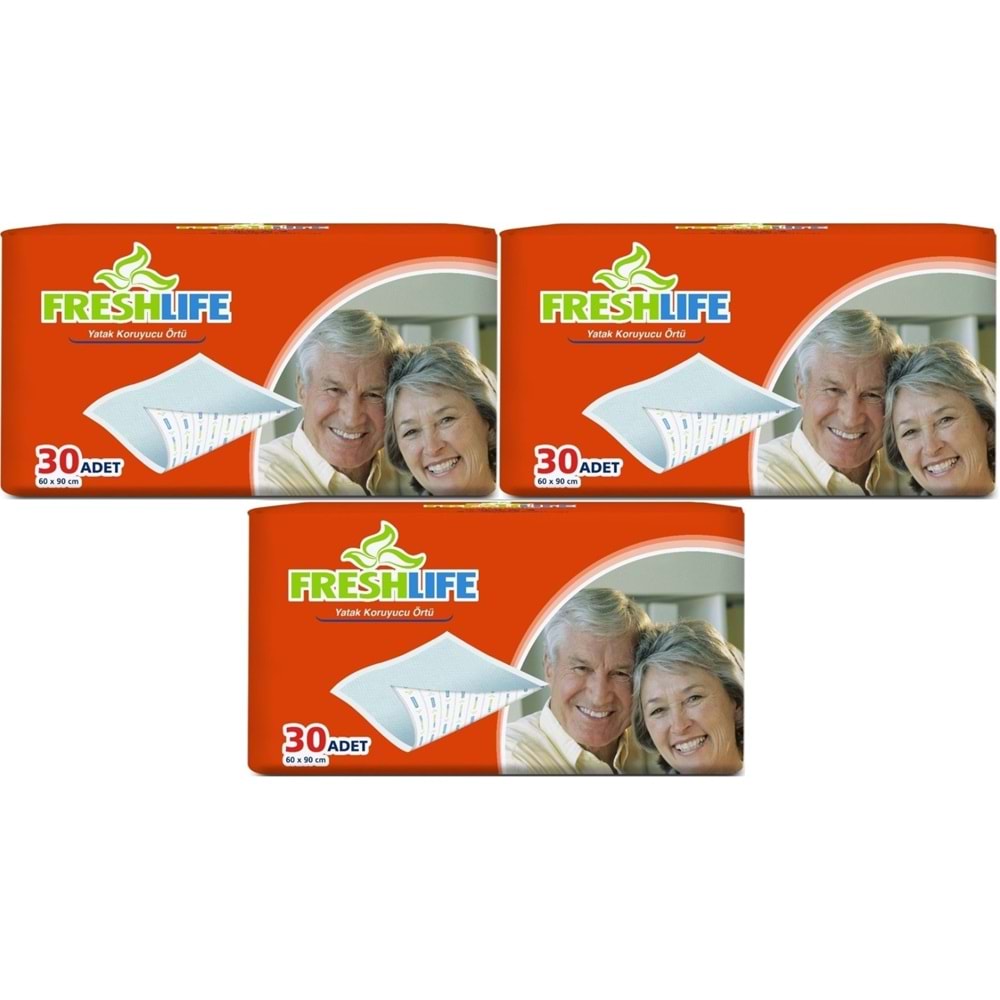 FreshLife Yetişkin Yatak Koruyucu 60*90CM 90 Adet (3PK*30)