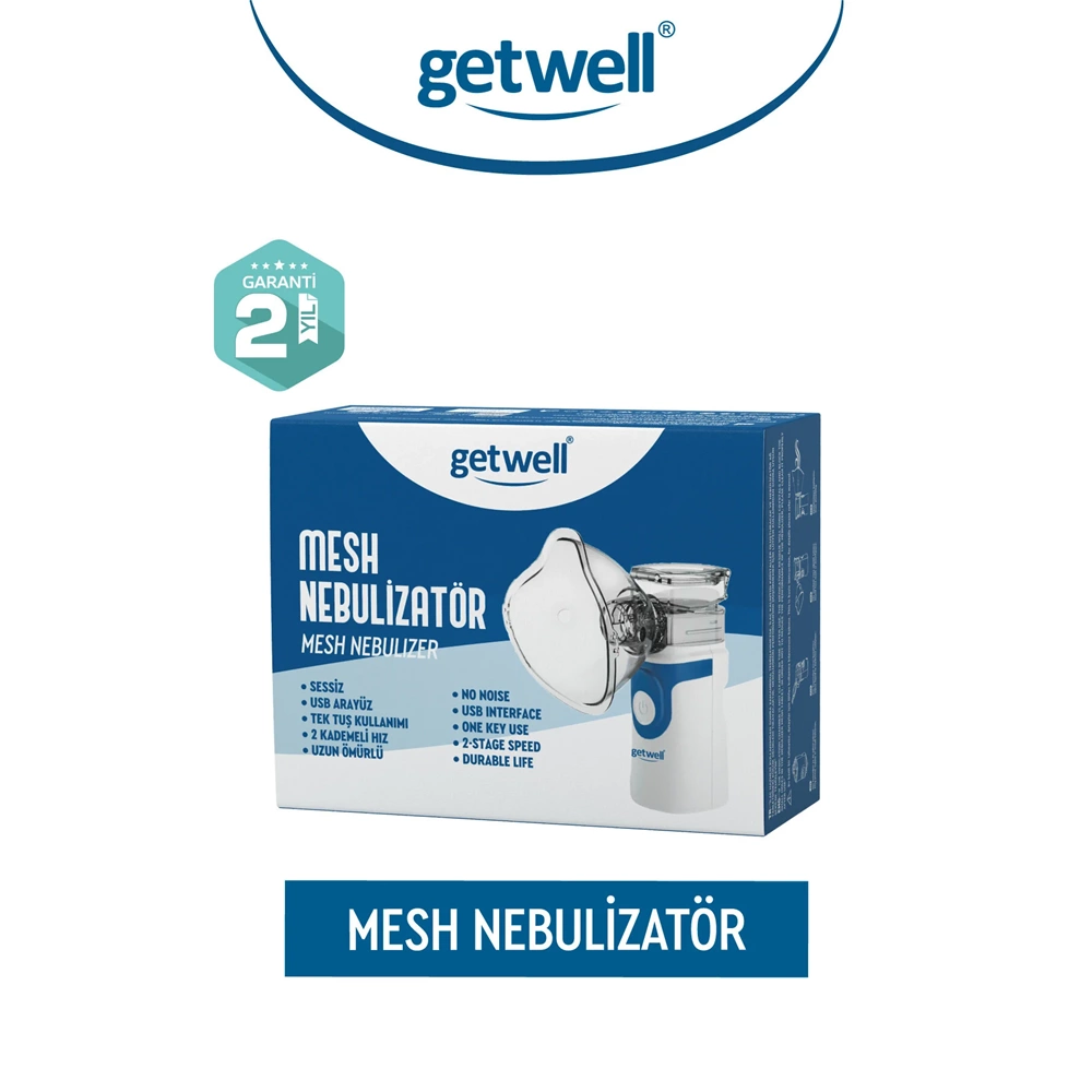 Getwell (Avantaj Pk 3) Konuşan Üst Koldan Tansiyon Aleti - Ölçme Cihazı / Mesh Nebulizatör Şarjlı