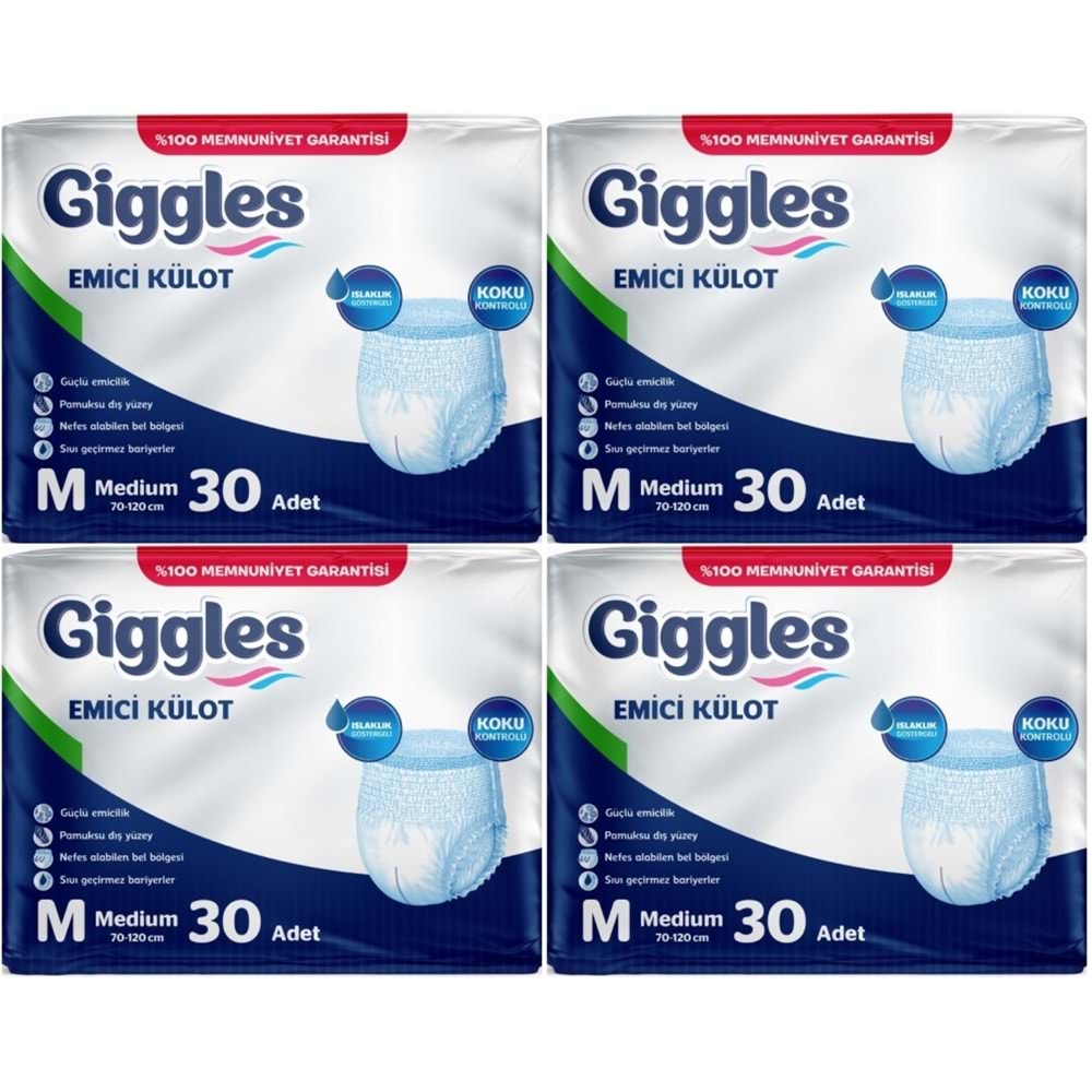Giggles Yetişkin Bezi Emici Külot M-Orta Medium 120 Adet (4PK*30)