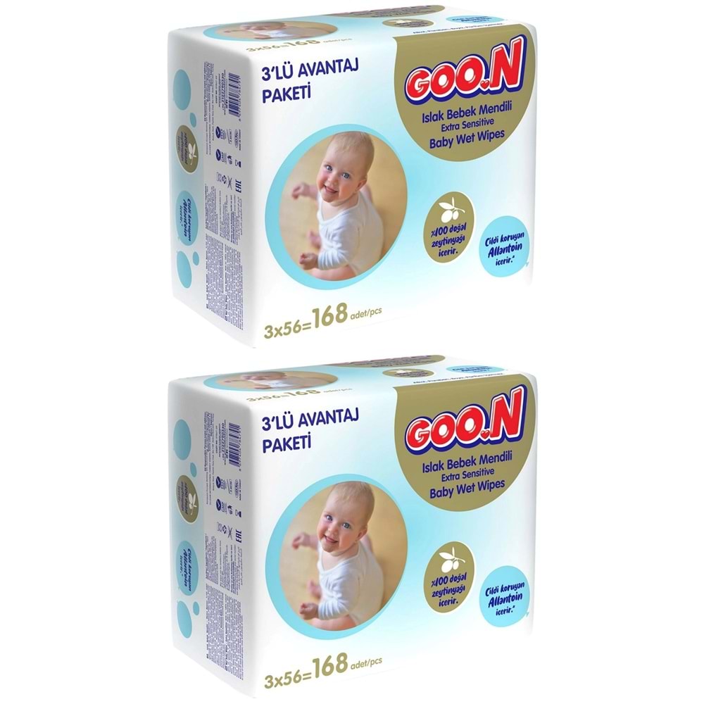 Goon Islak Havlu Mendil 56 Yaprak Sensitive Hassas Cilt 6 Lı Set (2PK*3) 336 Yaprak