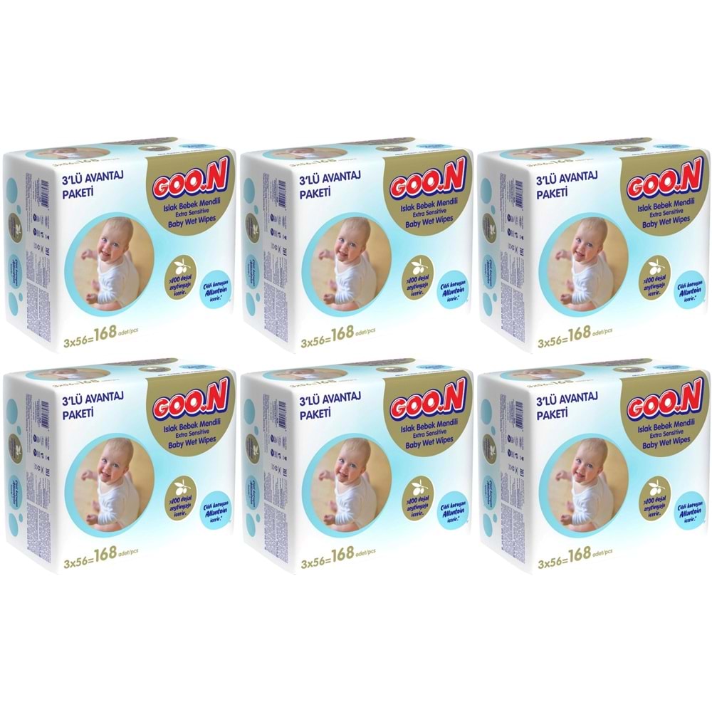 Goon Islak Havlu Mendil 56 Yaprak Sensitive Hassas Cilt 18 Li Set (6PK*3) 1008 Yaprak