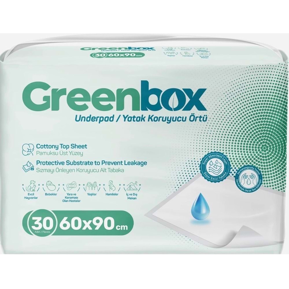 Greenbox Yetişkin Yatak Koruyucu Alt Açma Örtü 60x90 CM Adet 90 Adet
