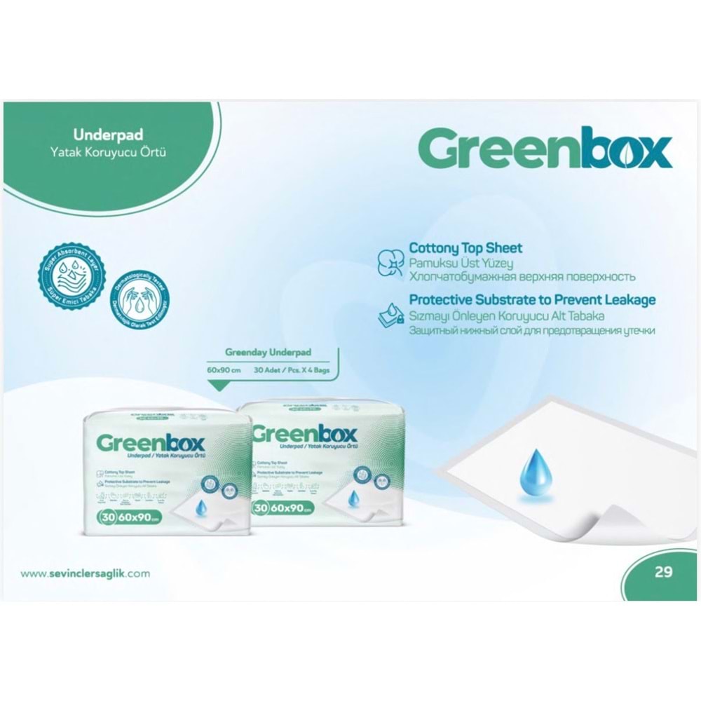 Greenbox Yetişkin Yatak Koruyucu Alt Açma Örtü 60x90 CM Adet 240 Adet