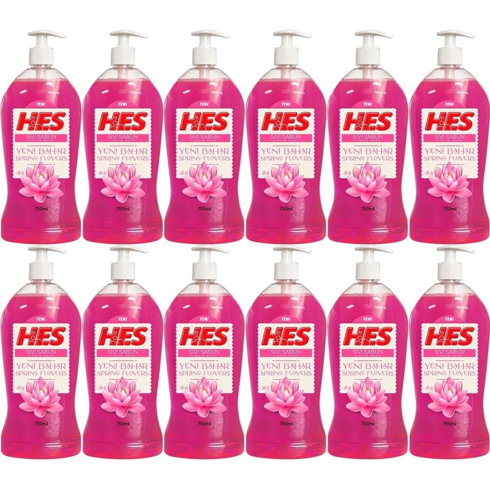 HES Sıvı Sabun 750ML Yeni Bahar (Pompalı) (12 Li Set)