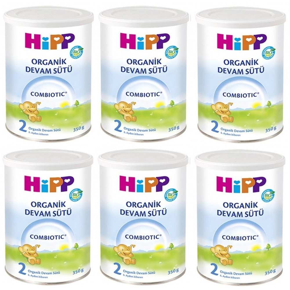 Hipp Organik Combiotic Bebek Sütü 350GR No:2 (6 Lı Set)