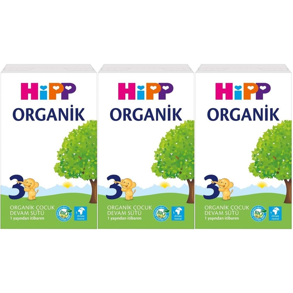 Hipp Organik Devam Sütü 600GR No:3 (1 Yaş ve Üzeri) (3 Lü Set)