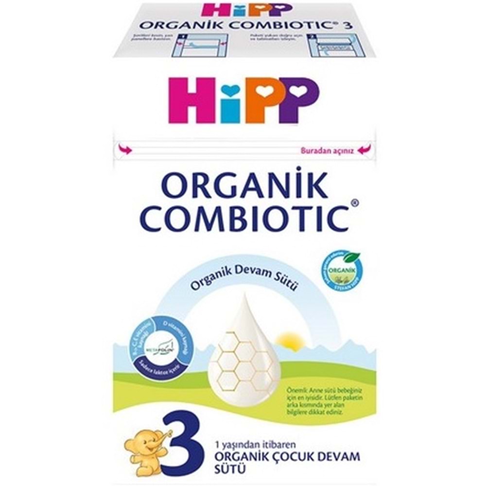 Hipp Organik Combiotic Devam Sütü 600GR No:3 (1 Yaşından İtibaren) (2 Li Set)