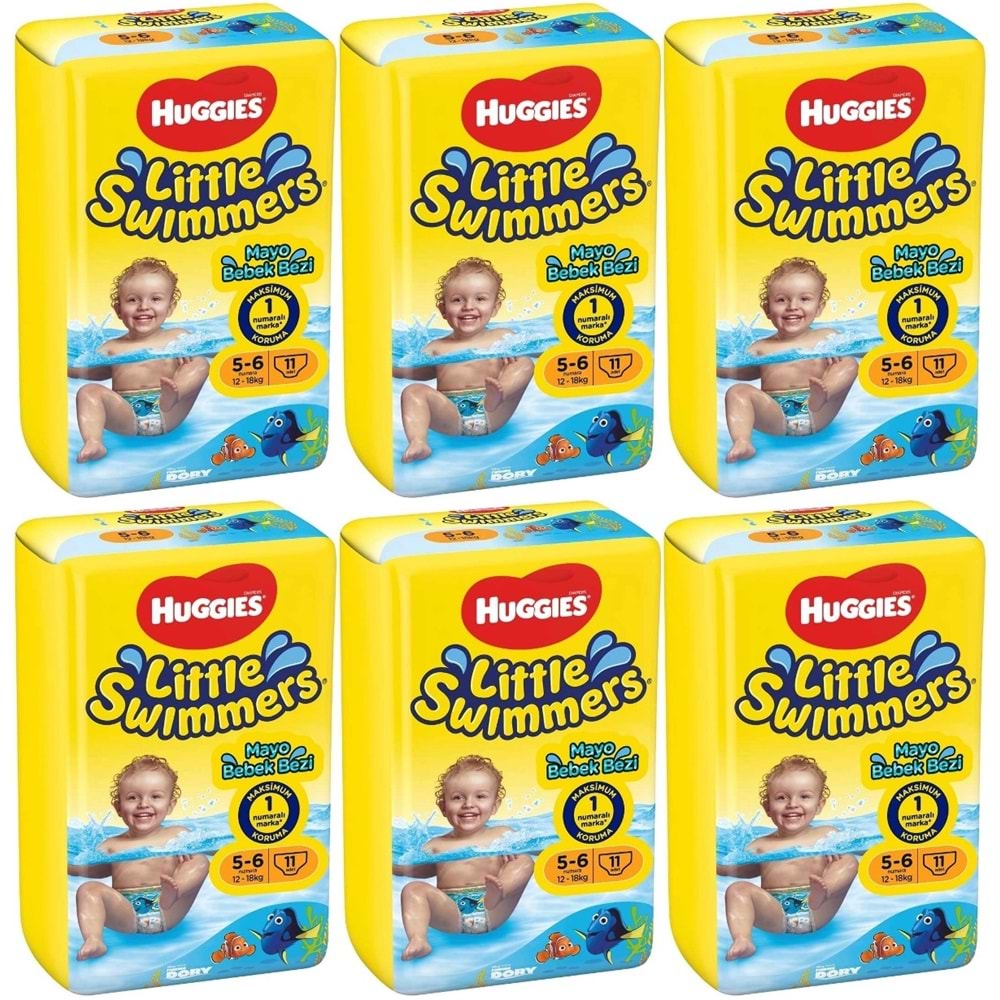 HuGGıes Little Swımmers Mayo Bebek Bezi Beden :5-6 12-18 KG 66 Adet 6PK*11