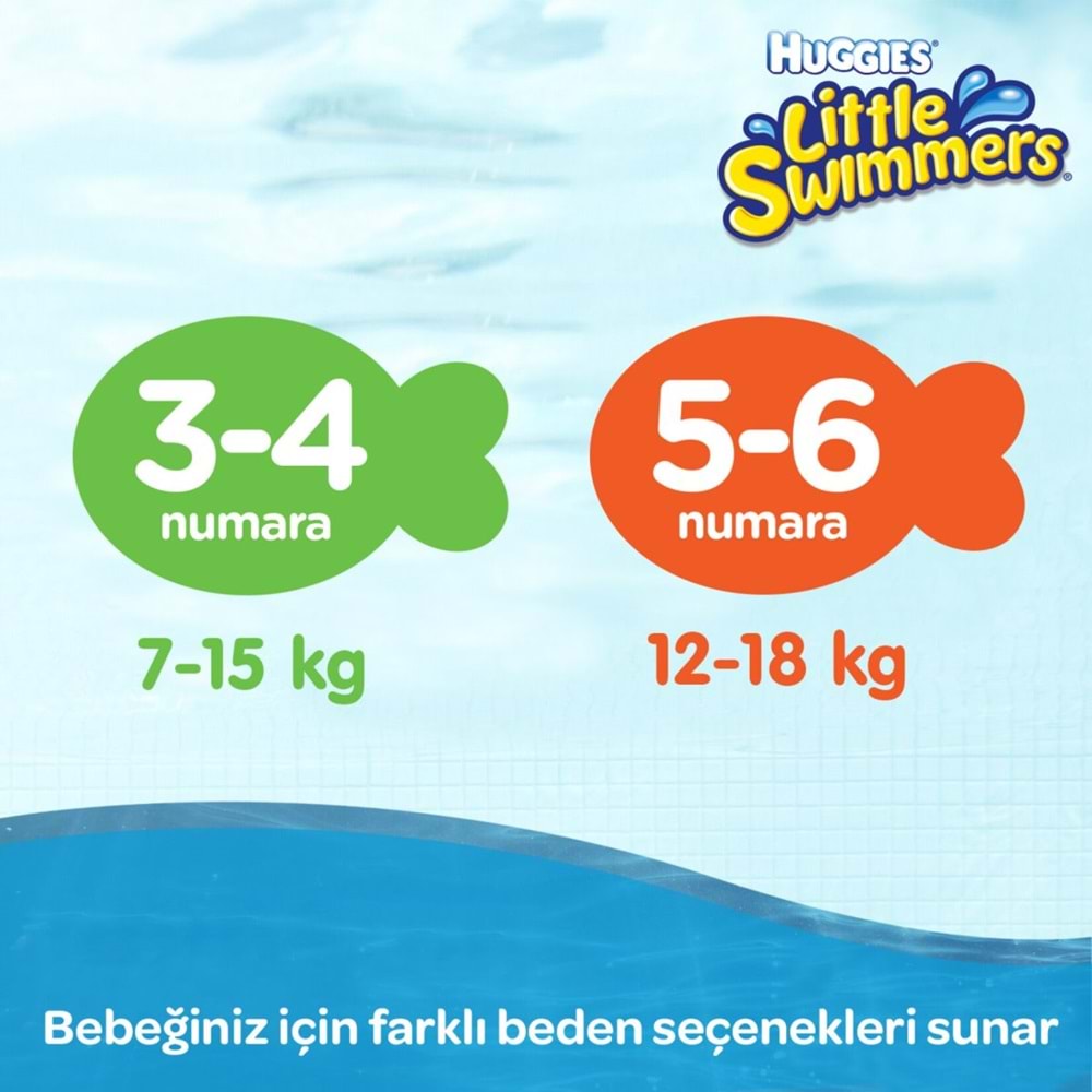 HuGGıes Little Swımmers Mayo Bebek Bezi Beden :5-6 12-18 KG 22 Adet 2PK*11
