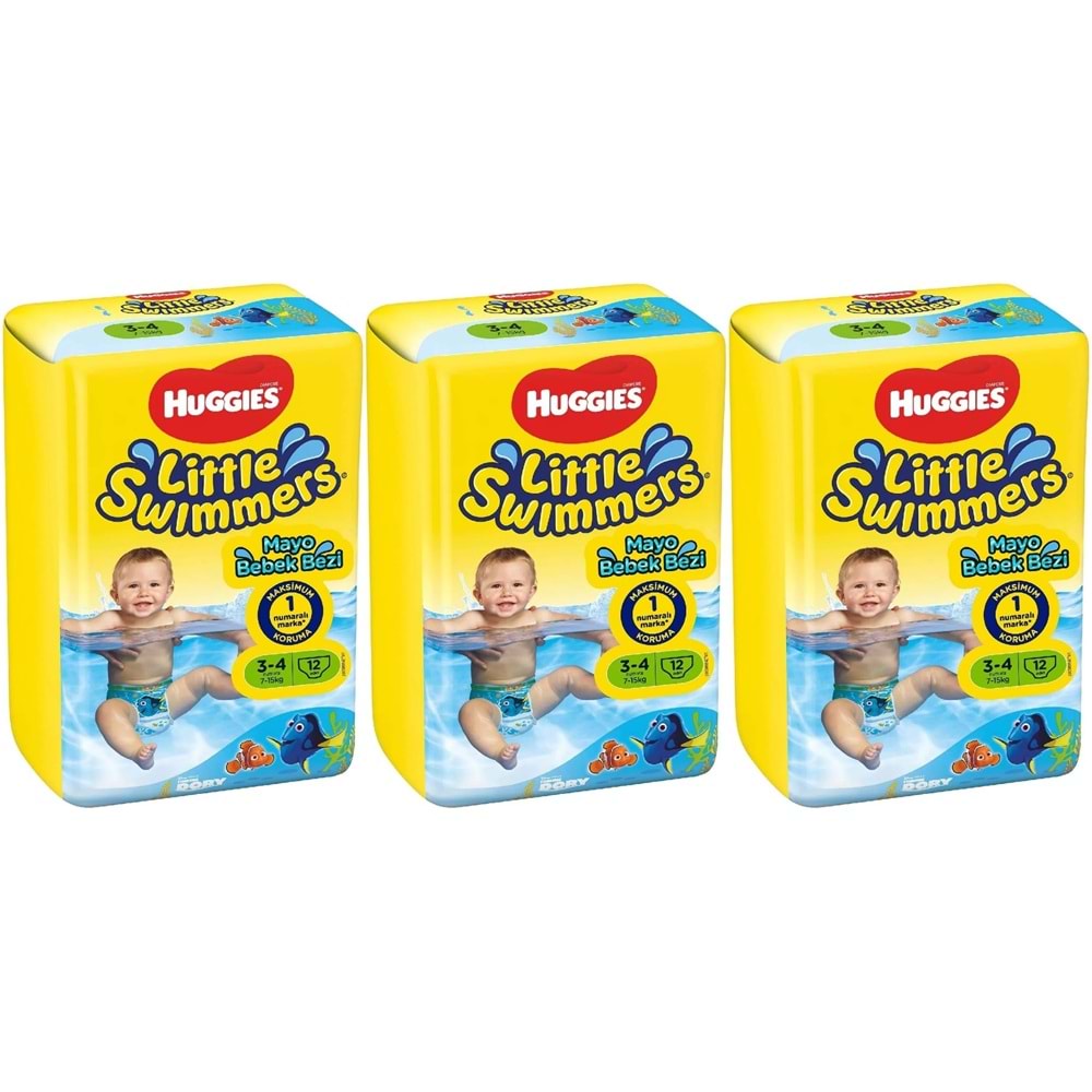 Huggıes Little Swımmers Mayo Bebek Bezi 3-4 Beden 7-15 KG 36 Adet 3Pk*12