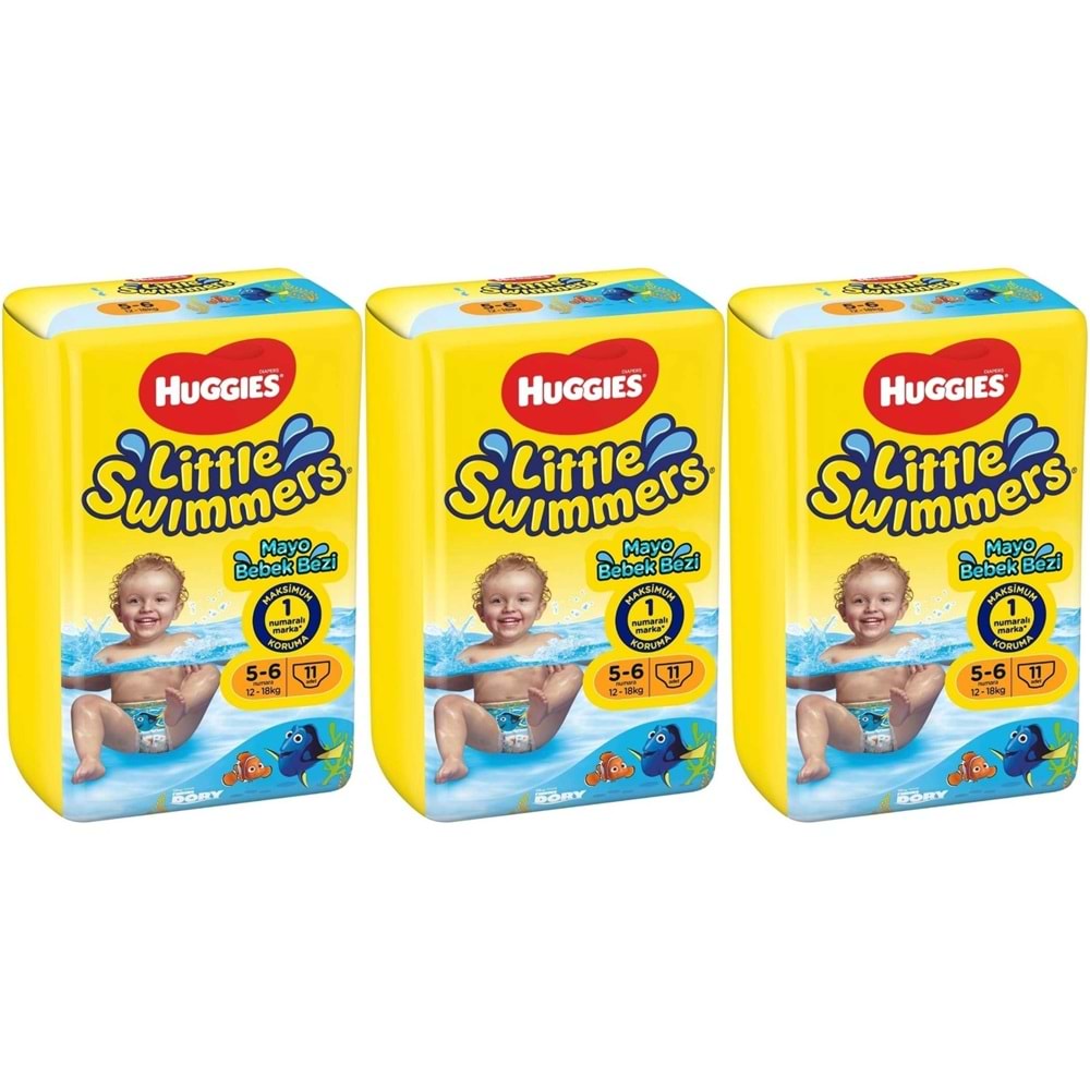 HuGGıes Little Swımmers Mayo Bebek Bezi Beden :5-6 12-18 KG 33 Adet 3PK*11
