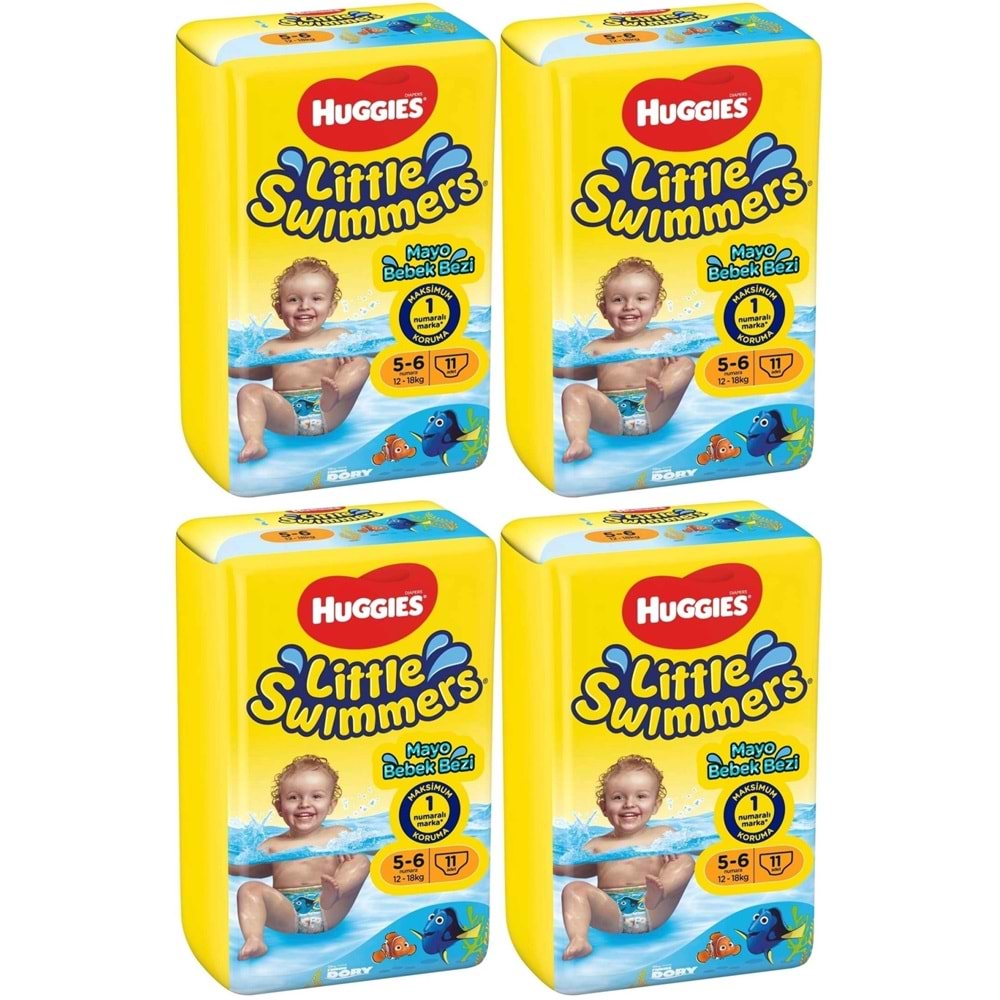 HuGGıes Little Swımmers Mayo Bebek Bezi Beden :5-6 12-18 KG 44 Adet 4PK*11