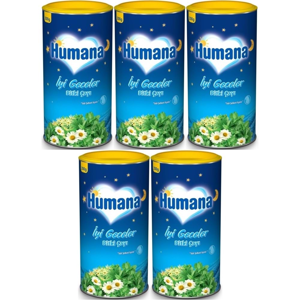 Humana İyi Geceler Çayı 200GR (Melisa Yağı İçeren Karışık Bitki İçecek Tozu) (5 Li Set)