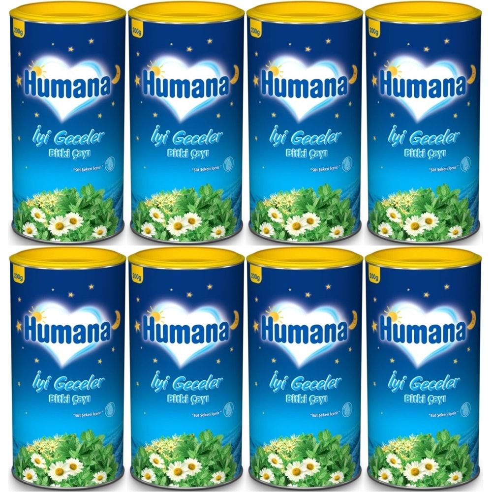 Humana İyi Geceler Çayı 200GR (Melisa Yağı İçeren Karışık Bitki İçecek Tozu) (8 Li Set)