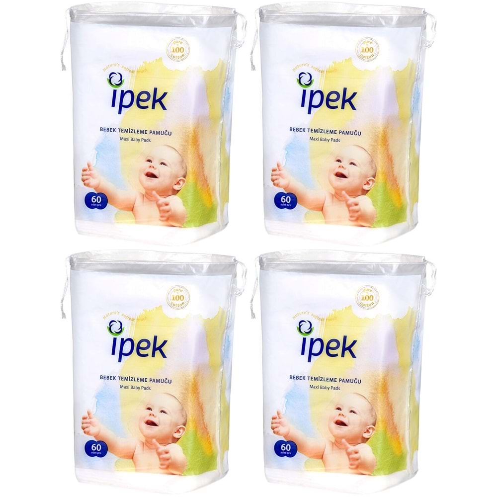 İpek Bebek Temizleme Pamuğu 240 Adet (4Pk*60)