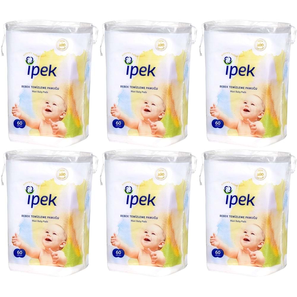 İpek Bebek Temizleme Pamuğu 360 Adet (6Pk*60)