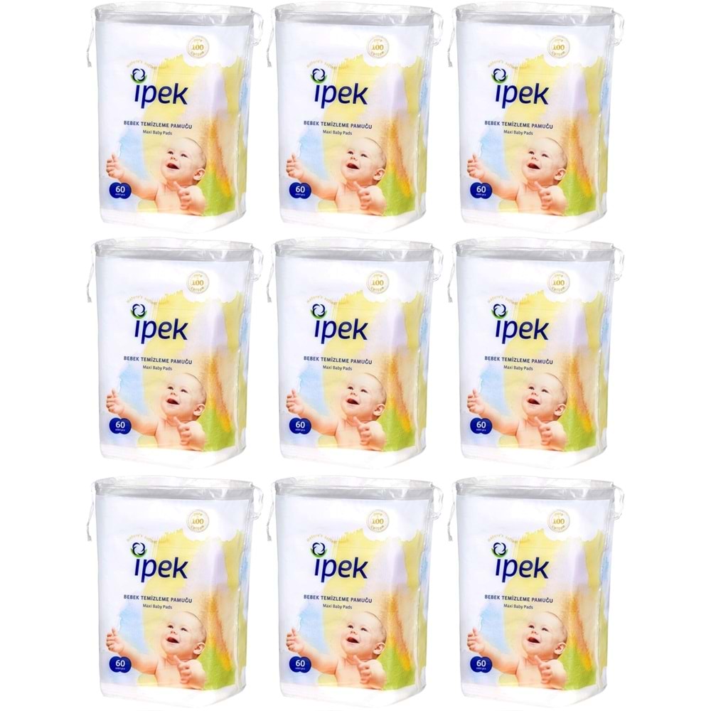 İpek Bebek Temizleme Pamuğu 540 Adet (9Pk*60)