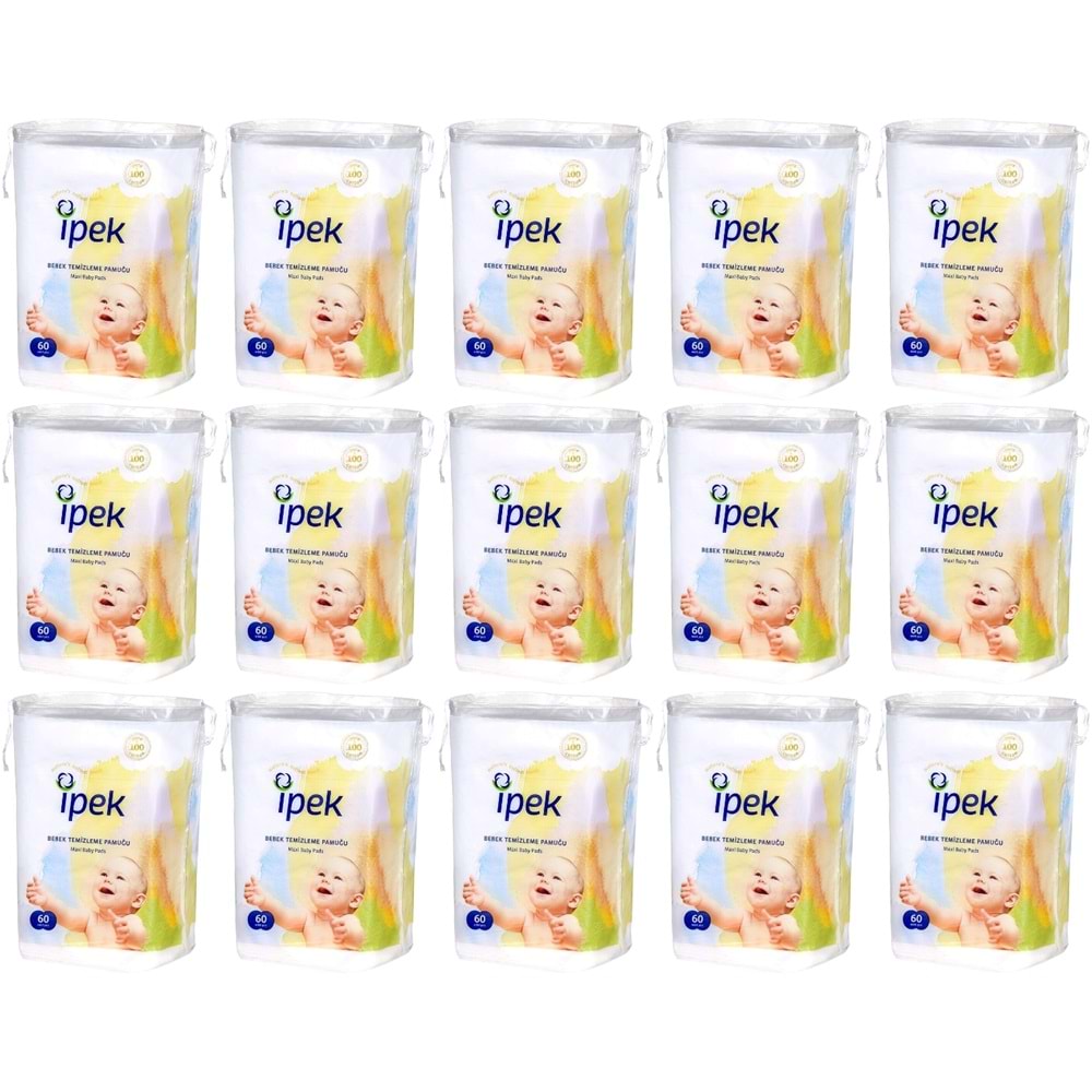 İpek Bebek Temizleme Pamuğu 900 Adet (15Pk*60)